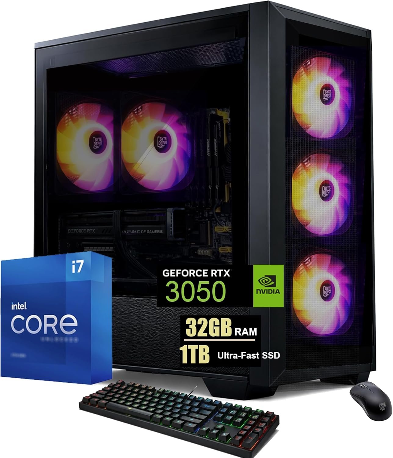 Gamer Xtreme Gaming PC X1, Intel Core i7, 32GB DDR RAM, 1TB Ultra-Fast SSD, GeForce RTX 3050 6GB GDDR6 (Intel Core i7 | RTX 3050, 32GB RAM | 1TB Ultra-Fast SSD)