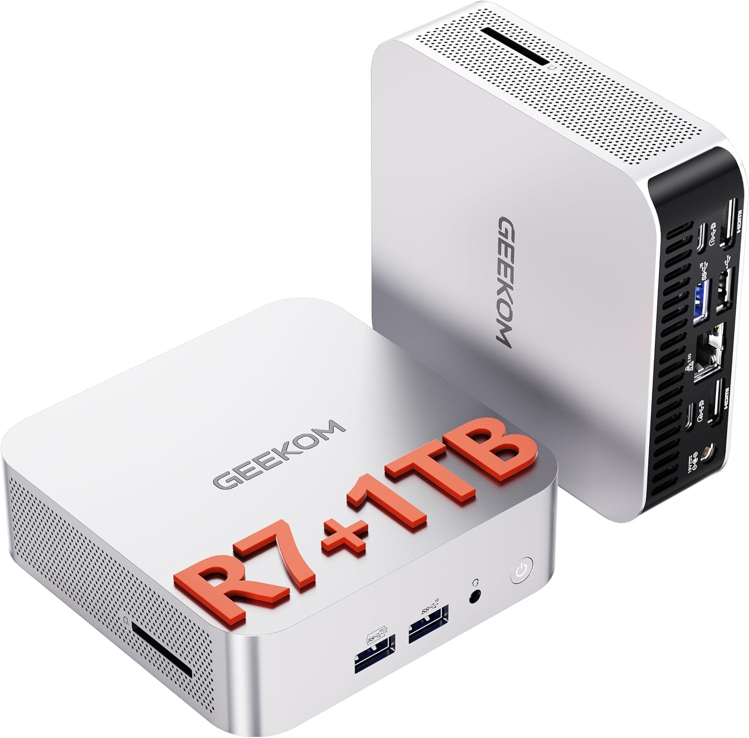 GEEKOM A6 Mini PC with AMD Ryzen 7 6800H, 16GB DDR5 RAM (Upgradable), 1TB PCIe 4.0 SSD, Windows 11 Pro, USB4/8K/Wi-Fi 6E, Compact Aluminium Design, Professional Home Office & Multitasking Desktop PC