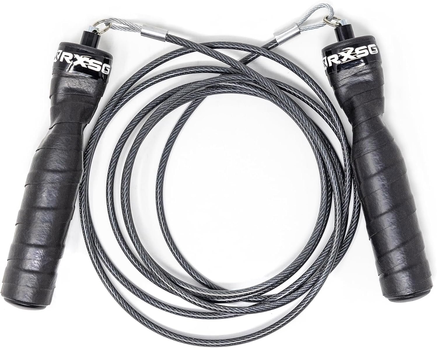 Rx Smart Gear Jump Rope – Black Ops Ergonomic Handles with Trans Black Cable Buff 3.4 | Jump Smart Weighted Speed Rope for Sports & Fitness, MMA, HIIT, Cardio Workout