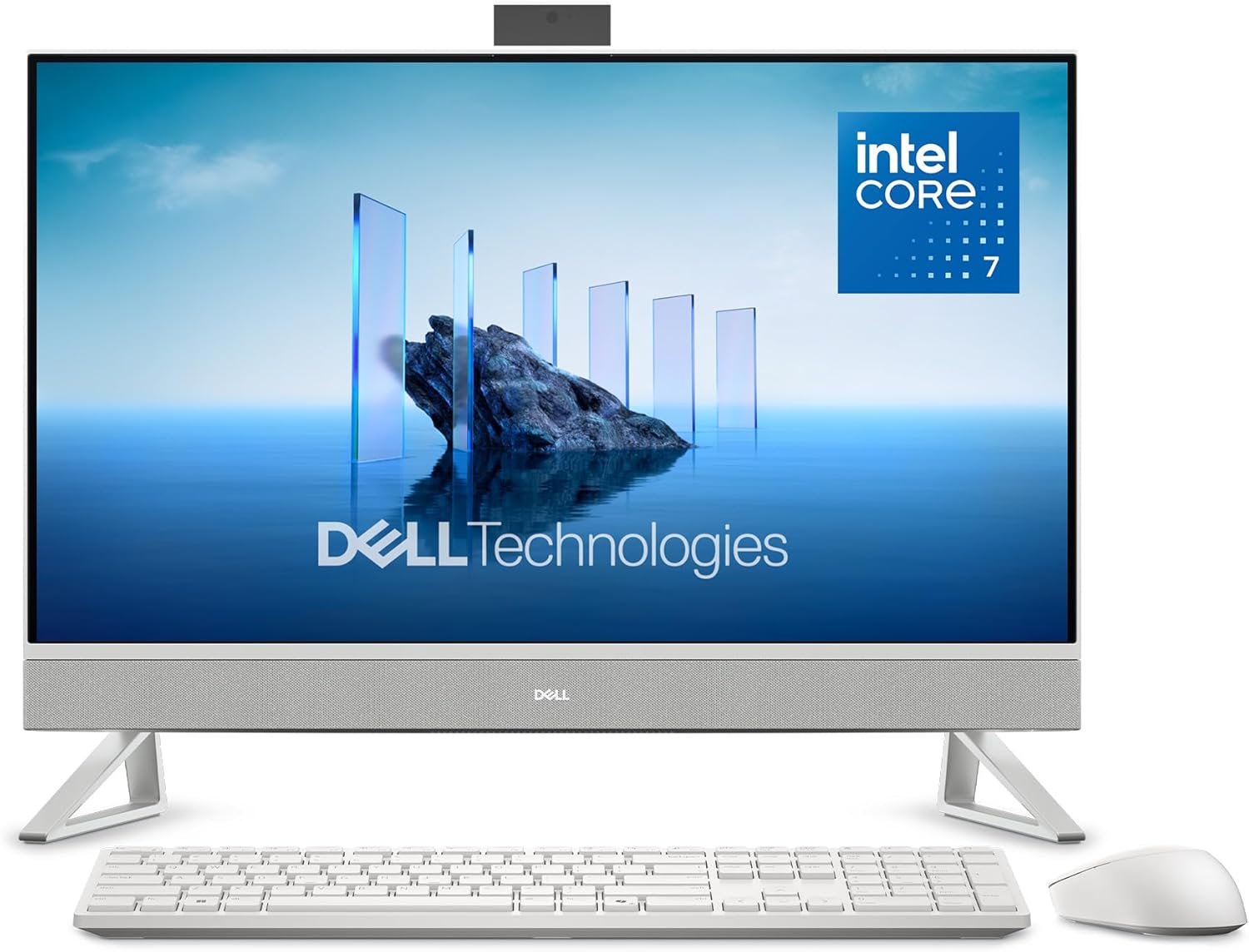 Dell 27 All-in-One Desktop ec27250-27-inch FHD (1920 x 1080) Display, Intel Core 7 Processor 150U, Graphics, 16GB DDR5 RAM, 1TB SSD, Windows 11 Home, Onsite Service – White