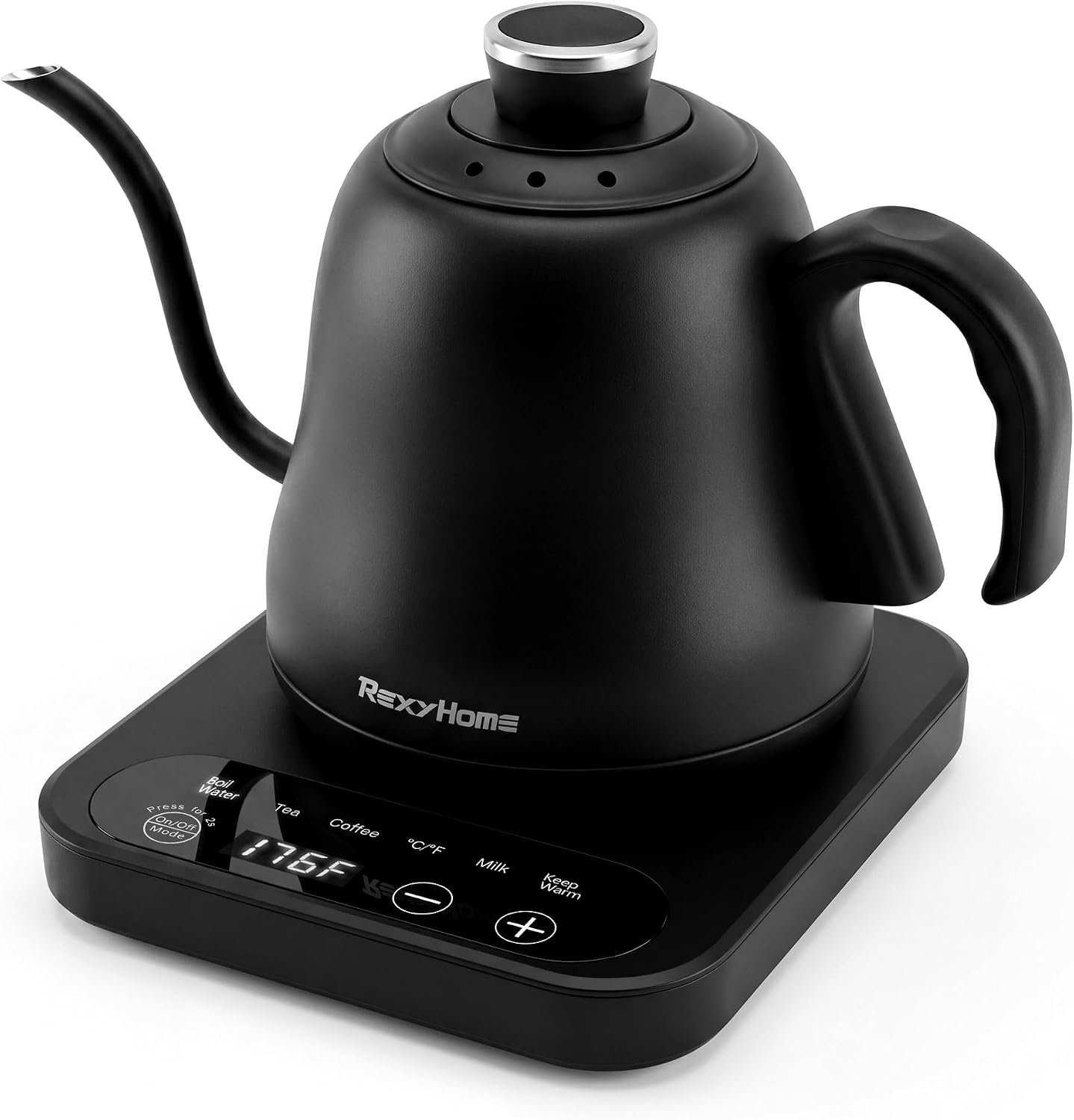 Gooseneck Electric Kettle Temperature Control: ±1℉ Precision, 316L Stainless Steel Inner, Pour Over Kettle for Coffee & Tea, 1000W Quick Heating, Auto Shut-Off & Boil-Dry Protection, 0.8L/27oz