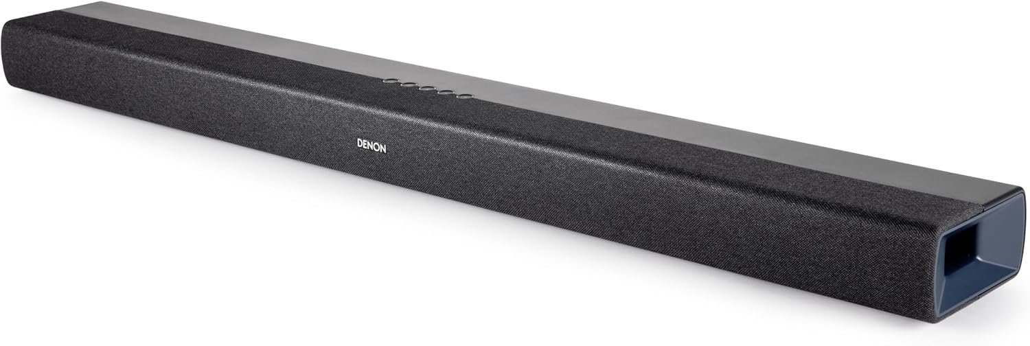 Denon DHT-S218 Sound Bar for Smart TV (Black), 2.1-Channel, 3D Audio with Dolby Atmos, 2 Built-in Subwoofers, Dual Midrange & Tweeters, 4K HDMI eARC, Dialog Enhancer, Multi-Pairing & Multi-Point.