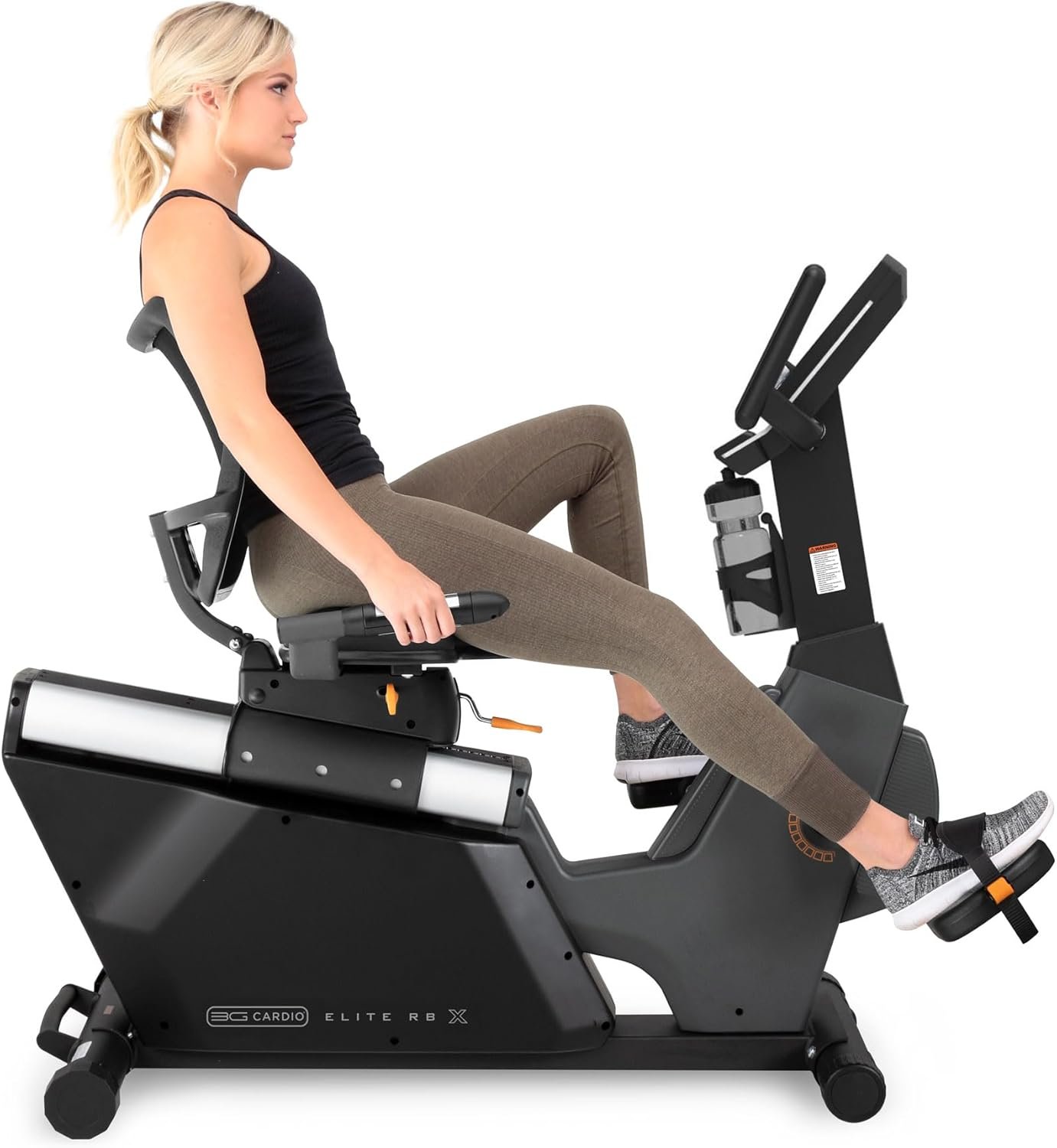 3G Cardio Elite RB X Recumbent Exercise Bike – FreeSync FTMS Bluetooth Smart App Connectivity – Compact 49″ (L) – Oversized Soft 4-Way Adj. Seat – 350 lb Cap. – Low Step-Thru Design – Commercial Grade