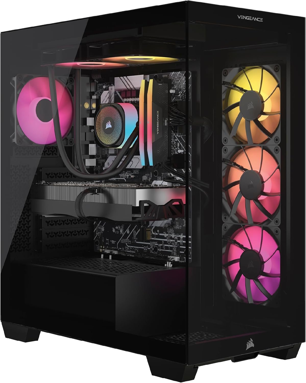 Corsair Vengeance i7500 Gaming PC – Liquid Cooled Intel Core i5-14600K CPU – NVIDIA GeForce RTX 5060 GPU – 16GB Vengeance RGB DDR5 Memory – 1TB M.2 SSD – Black
