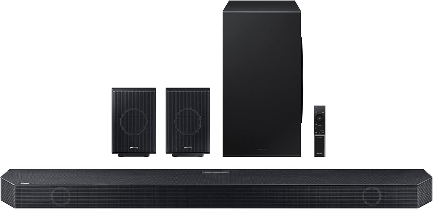 Samsung HW-Q990C 11.1.4ch Soundbar w/Wireless Dolby Audio, Rear Speakers Included w/Q-Symphony, SpaceFit Sound Pro, Adaptive Sound, Game Mode Pro, Airplay 2, AVA, Alexa Built-in