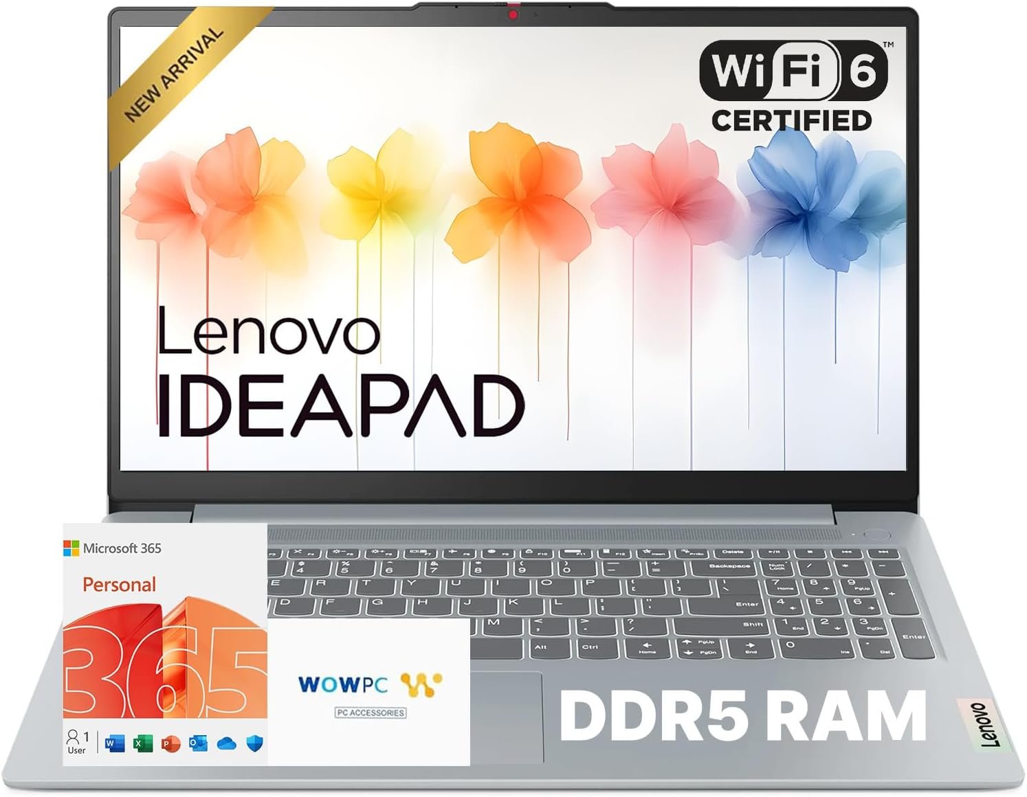 Lenovo IdeaPad Slim 3i 15.6″ FHD Laptop • Microsoft Office 365 • Intel 4 Cores • DDR5 • 128GB SSD • Military-Grade • Windows 11 • Quick Setup, Lightweight • Essential Laptop • w/o Mouse