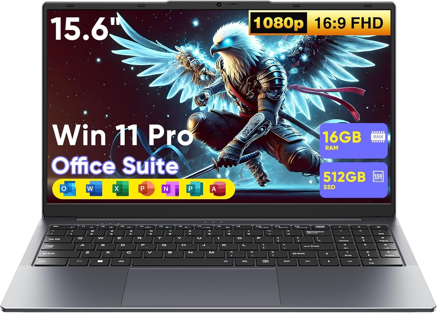 15.6″ Laptop Computer,Win 11 pro Core m3 (up to 3.40 GHz) 16GB RAM 512GB SSD, Ultra-Thin and Lightweight Notebook PC with FHD 1920×1080 Display,Dual Band WiFi 5, BT5.0