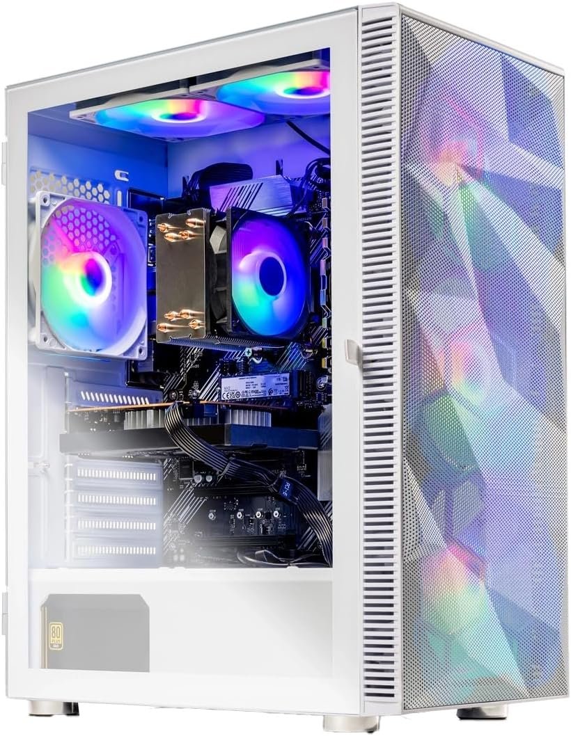 Skytech Gaming Storm Gaming PC, AMD Ryzen 5 5500 3.6GHz, NVIDIA RTX 5050 8GB VRAM, 1TB NVMe SSD, 32GB DDR4 RAM 3200, 650W Gold PSU, WI-FI 5, Windows 11, Desktop