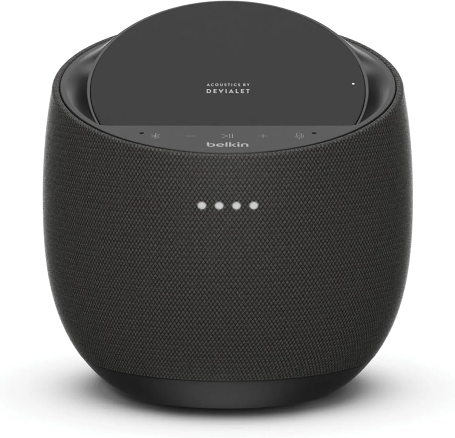 Belkin SOUNDFORM Elite Hi-Fi Smart Speaker + Wireless Charger (Alexa Voice-Controlled Bluetooth Speaker) Sound Technology By Devialet, Fast Wireless Charging for iPhone, Samsung Galaxy & More – White