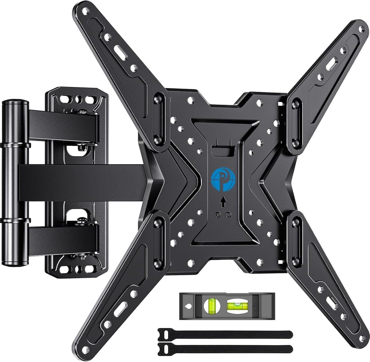 Pipishell TV Wall Mount for Most 26 32 50 55-60 inch TVs, Full Motion TV Mount with Swivel, Tilt & Extension, Single Stud Wall Mount Bracket Holds up to 77 lbs, Max VESA 400x400mm, PIMF11