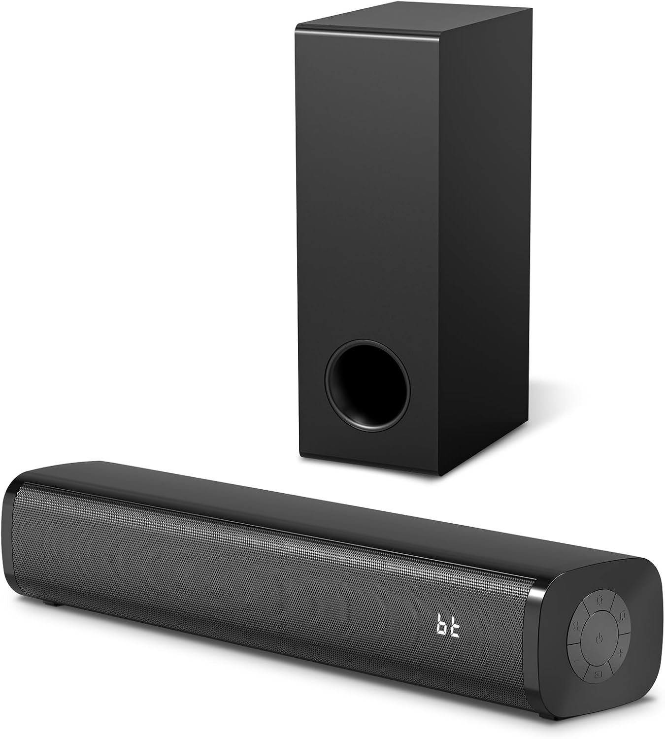 Sound Bar for Smart TV with Wired Subwoofers, 2.1 Channel Small TV Soundbar Speakers, Home Theater Surround Sound System, Bluetooth 5.3/ ARC/Optical/AUX Connectivity