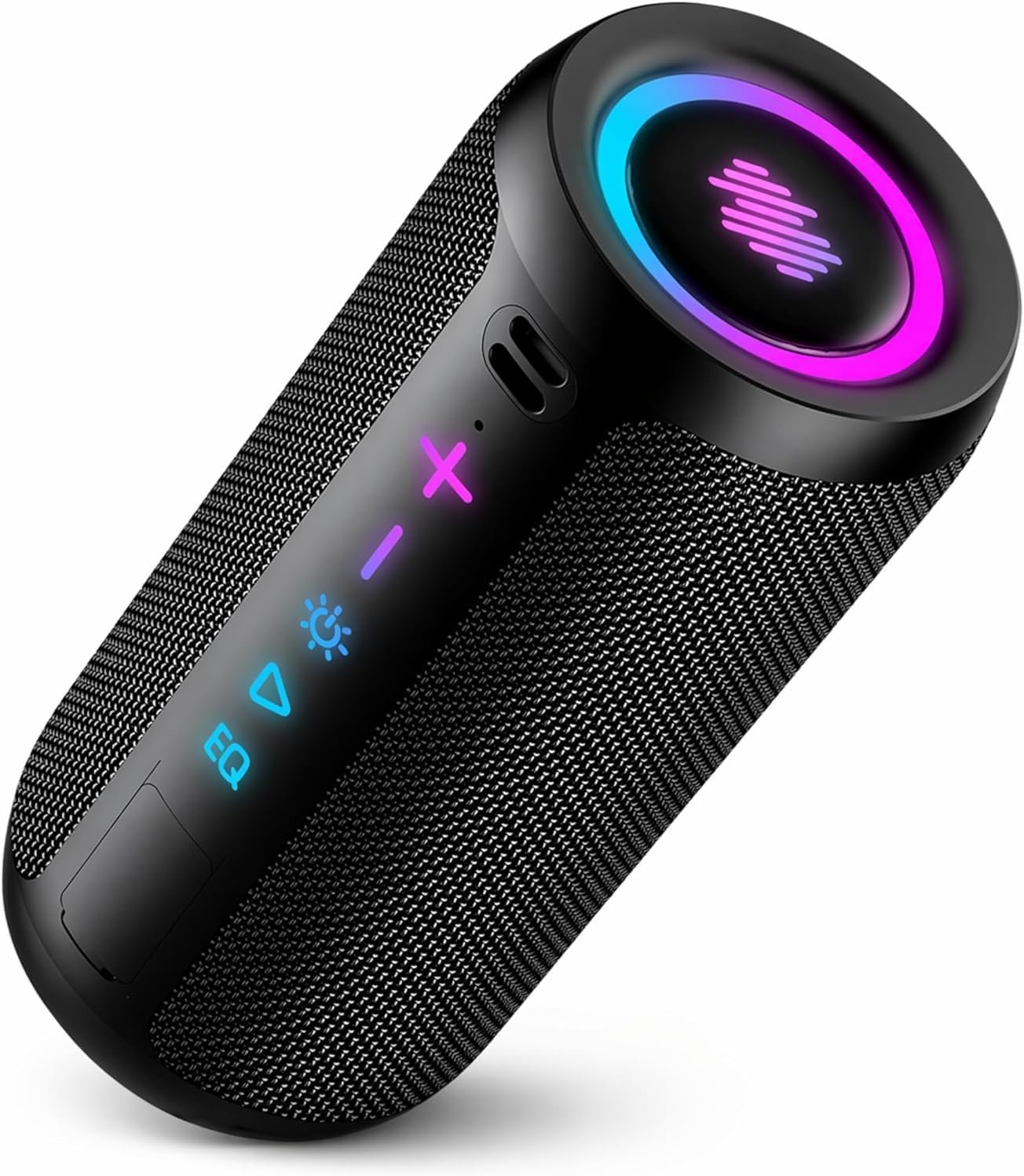 Portable Bluetooth Speaker, Powerful Sound Wireless Speaker: Boost Bass, Bluetooth 5.4, 24H Playtime, 8 RGB Modes, IPX7 Waterproof, TWS Pairing, Beach/Vacation Essentials, Gift Ideas（Black）