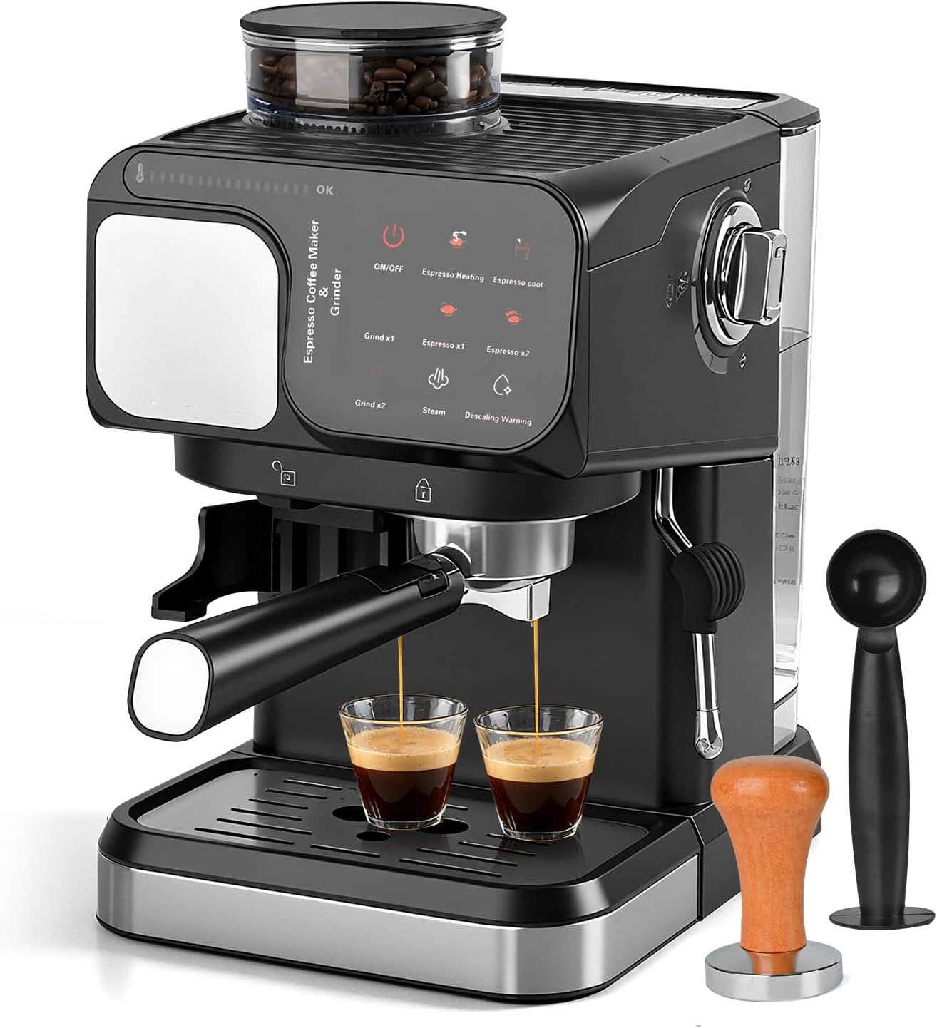 Espresso Machine Professional Home Espresso Maker Espresso Coffee Fast Heating for Cappuccino/Latte Coffee Machine for Home, Office for Latte Cappuccino-Black