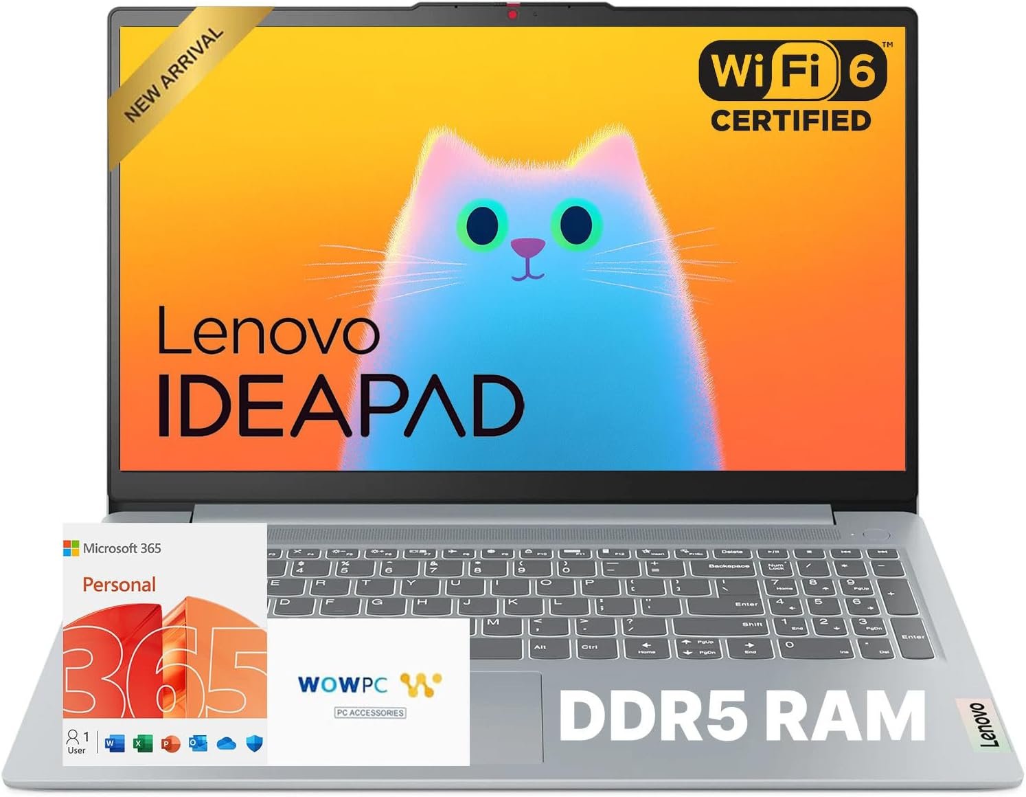 Lenovo IdeaPad Slim 3i 15.6″ FHD Laptop • Microsoft Office 365 • Intel 4 Cores • DDR5 • 128GB SSD • Military-Grade • Windows 11 • Quick Setup, Lightweight • Essential Laptop