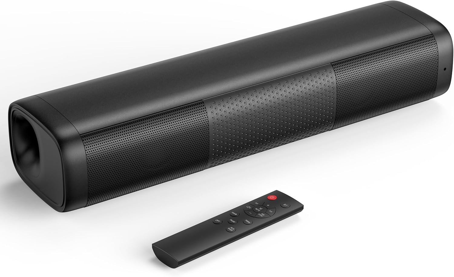 Saiyin Sound Bar for Smart TV, 11.7-inch Soundbar with Bluetooth 5.3/Optical/Auxiliary Inputs, Small Size & Big Power, 48W Peak Power Compact Sound Bar for TV, PC, Gaming, Powered by an AC Adapter