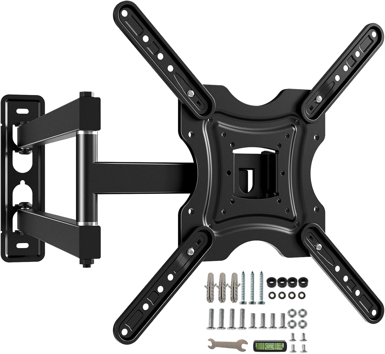 Gkyet Full Motion TV Wall Mount,Swivel Tilt Extension with Articulating Arms,Tvs Brackets for Wall Mount with VESA 400x400mm up to 66lbs Max,Universal TV Mount for 19-55 inch LED Monitors Flat Screen