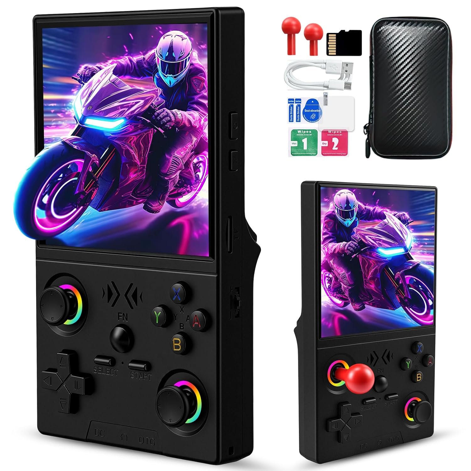 UYTGXEN XF40V Retro Handheld Game Console with 2*Detachable Long Joysticks, 4.0-Inch HD IPS Screen Retro Gaming Console, Preloaded Classic Games with Multiple Emulator, Pocket Video Gaming