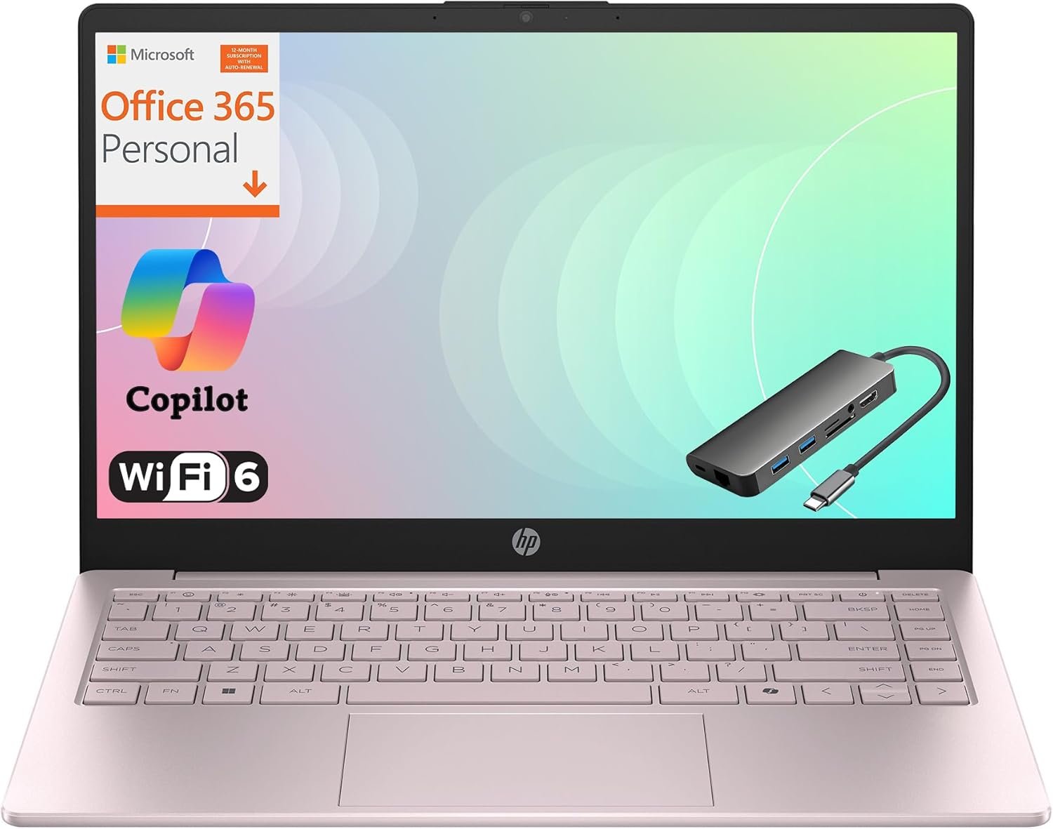 HP Laptop Computer with 1-Year Office 365 for Student Daily Study & Home use, Intel N150, 32GB RAM, 1TB SSD+128GB UFS Storage, Long Battery Life & 14″ Portable Design, Windows 11 Home, Type-C Hub
