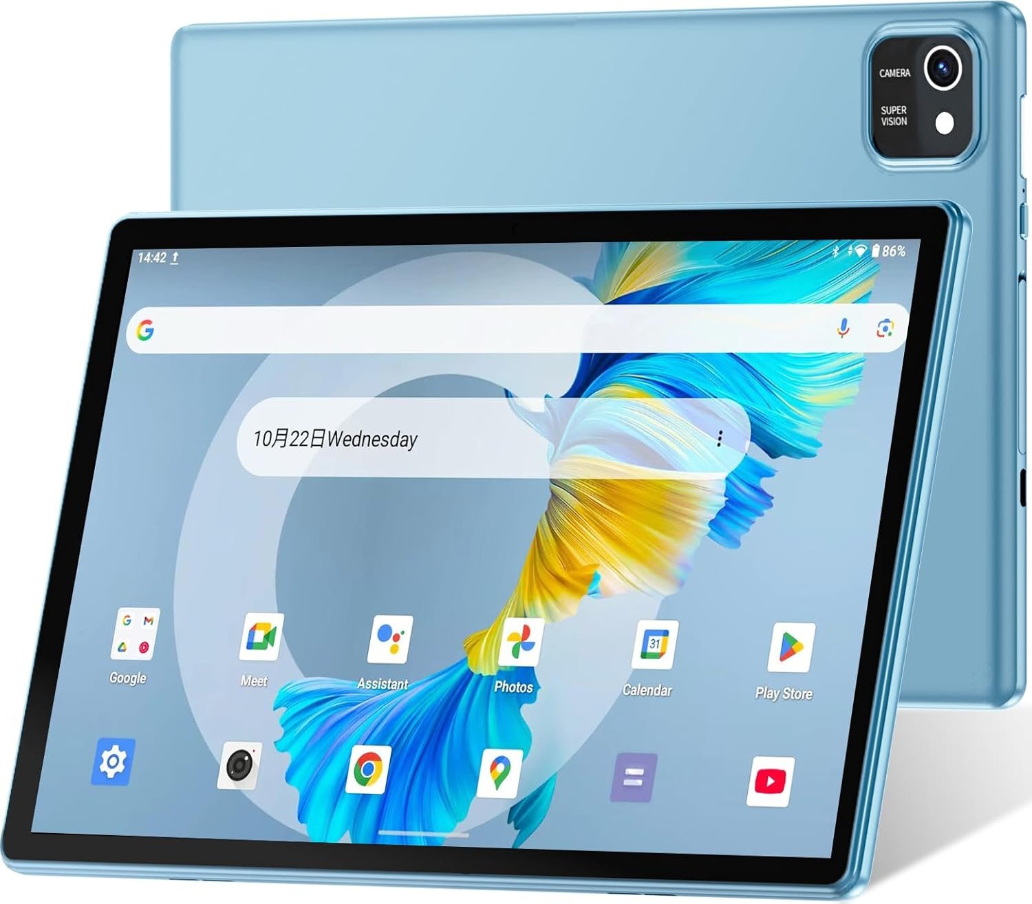 HNVHNV Tablet 10 inch Android 13 Tablets, 6GB RAM 32GB ROM, Quad-Core Processor, 1280×800 LCD Touch Screen, WiFi, GMS, Dual Camera, Bluetooth, 6000mAh Battery (Blue)