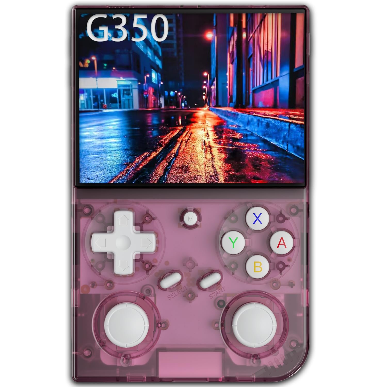 G350 Retro Game Console,Linux System RK3326 G350 Handheld Game Console Built-in 64G TF Card 4371 Games,3.5-inch IPS Screen, WiFi, Bluetooth 4.2, HDMI Output, 3200mAh Battery (G350-Pink-NEW)