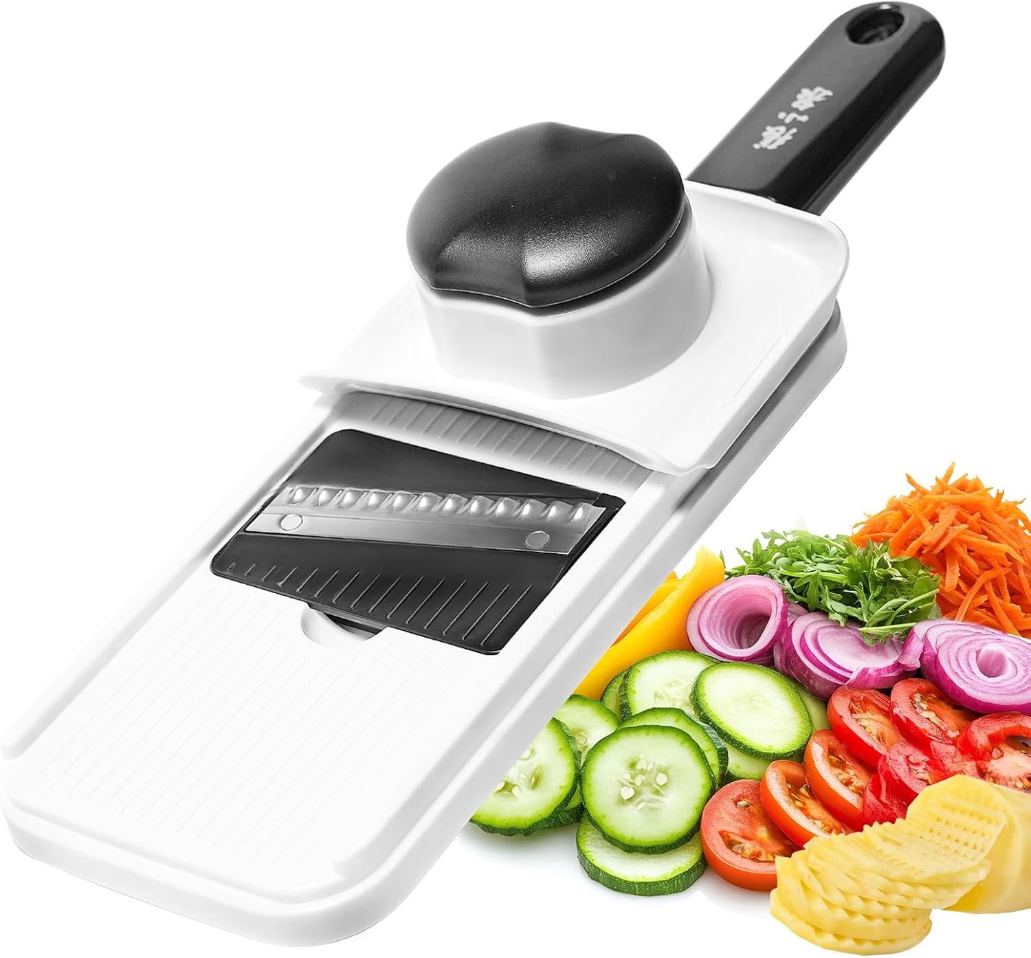 3-in-1 Handheld Mandoline Slicer – Stainless Steel Vegetable Cutter Shredder Cheese Grater with Comfort Grip, Ideal for Speedy Fruits & Vegetables Slicing