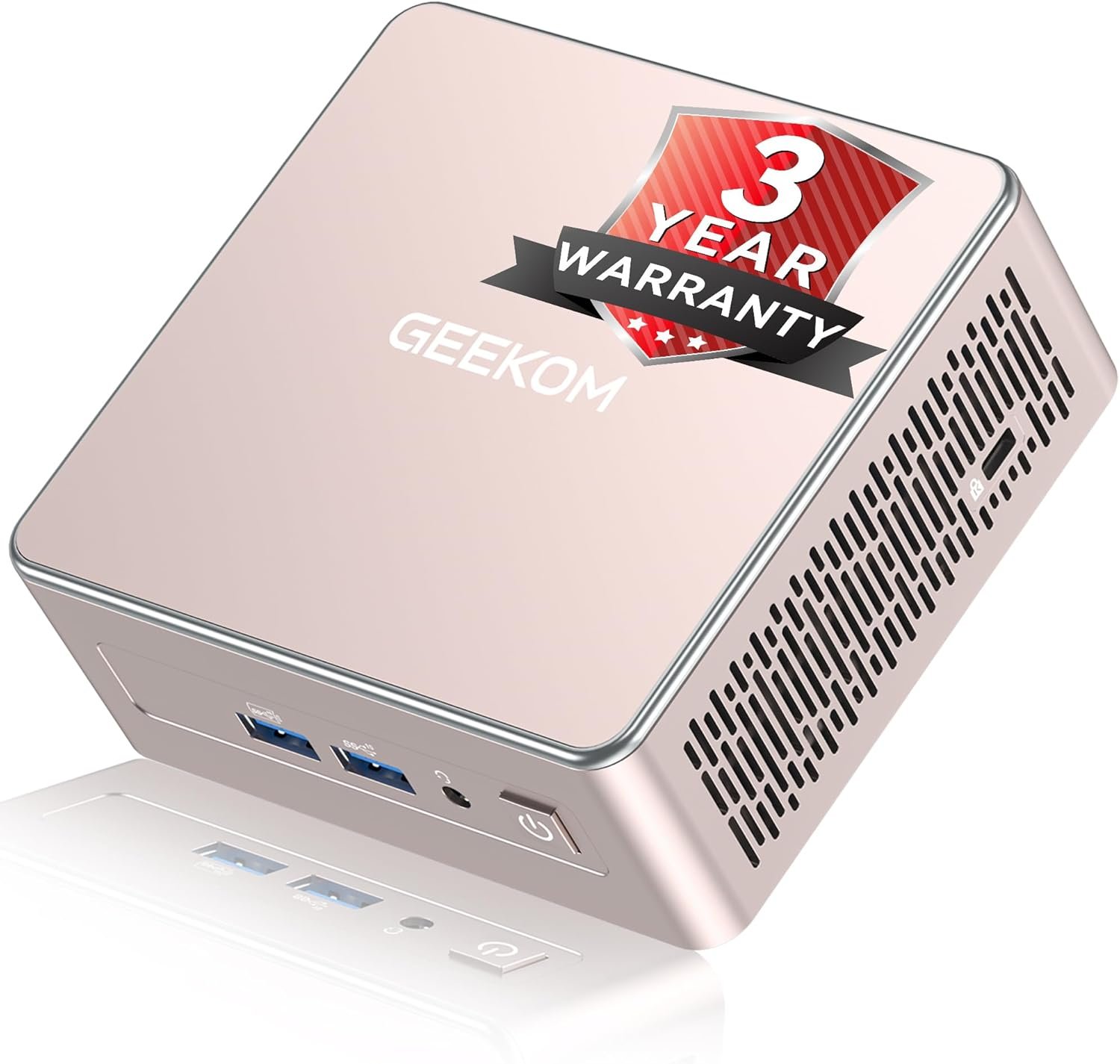 GEEKOM A5 2026 Edition Mini PC for Home Office & Multitasking, AMD Ryzen 5 7430U, 16GB RAM (Upgradable to 64GB) & 512GB M.2 NVMe SSD Desktop Computer, Windows 11 Pro, 8K, 6x USB Ports, 3-Year Coverage