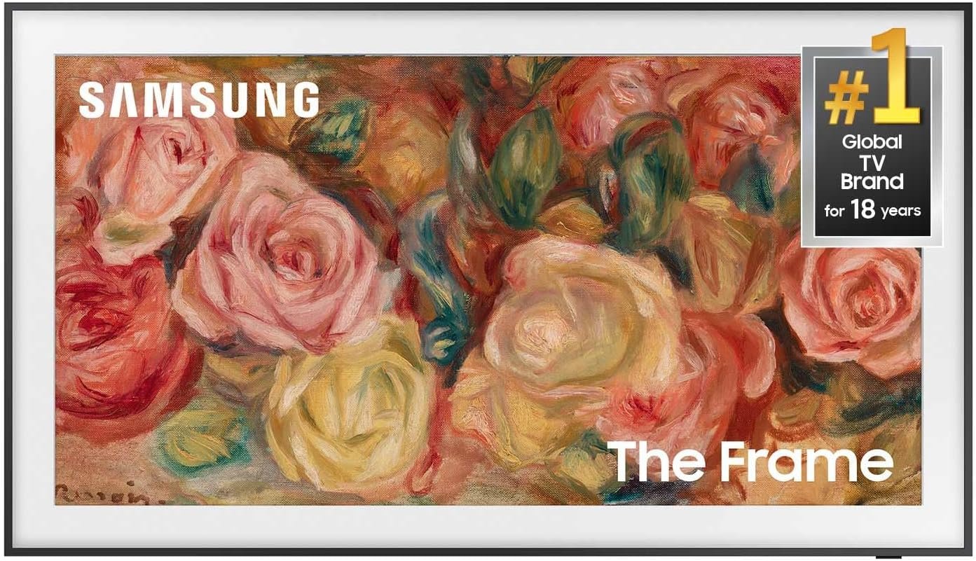 SAMSUNG 65-Inch Class QLED 4K LS03D The Frame Series Quantum HDR Smart TV w/Dolby Atmos, Art Mode, Anti-Reflection, Customizable Frame, Slim Fit Wall Mount with Alexa Built-in (QN65LS03D, 2024 Model)