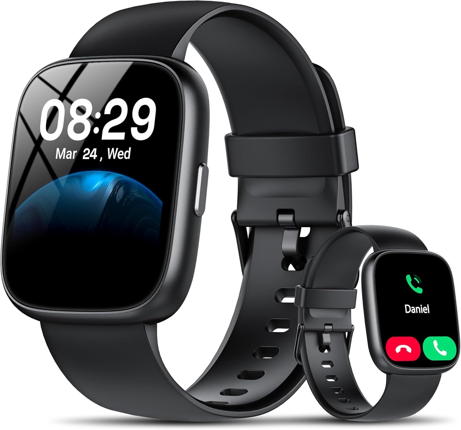 Smart Watch with Alexa Built-in, 1.83″ HD Touchscreen Fitness Tracker with Bluetooth Calling, Fitness Watch with Heart Rate/Sleep Monitor, 120+ Sports Modes, IP68 Waterproof Smartwatch for Android iOS