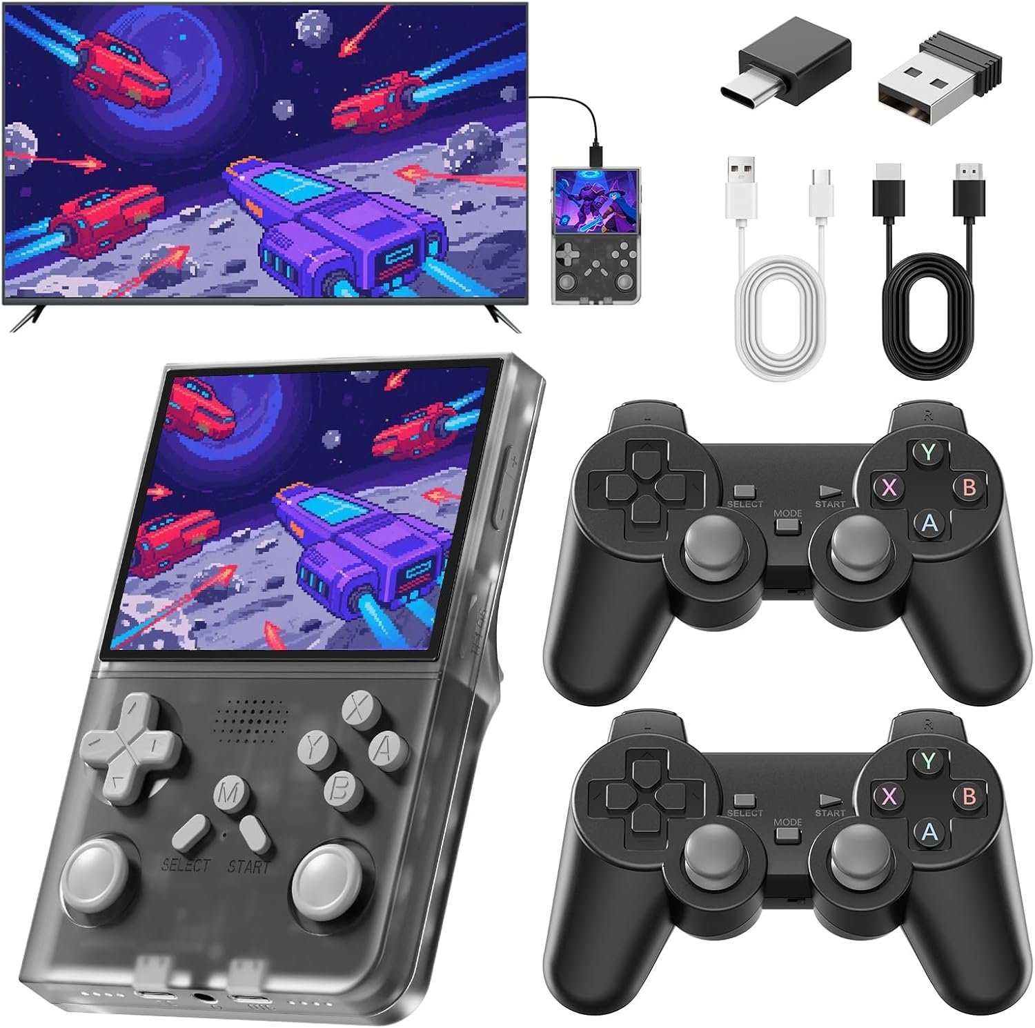 R40 Handheld Game Console – Retro Gaming Console with Built-in 128G TF Card, 20000+ Games | Portable Retro Game Console, Handheld Emulator for Mini/Pocket/Portable Gaming, Handheld Video Games