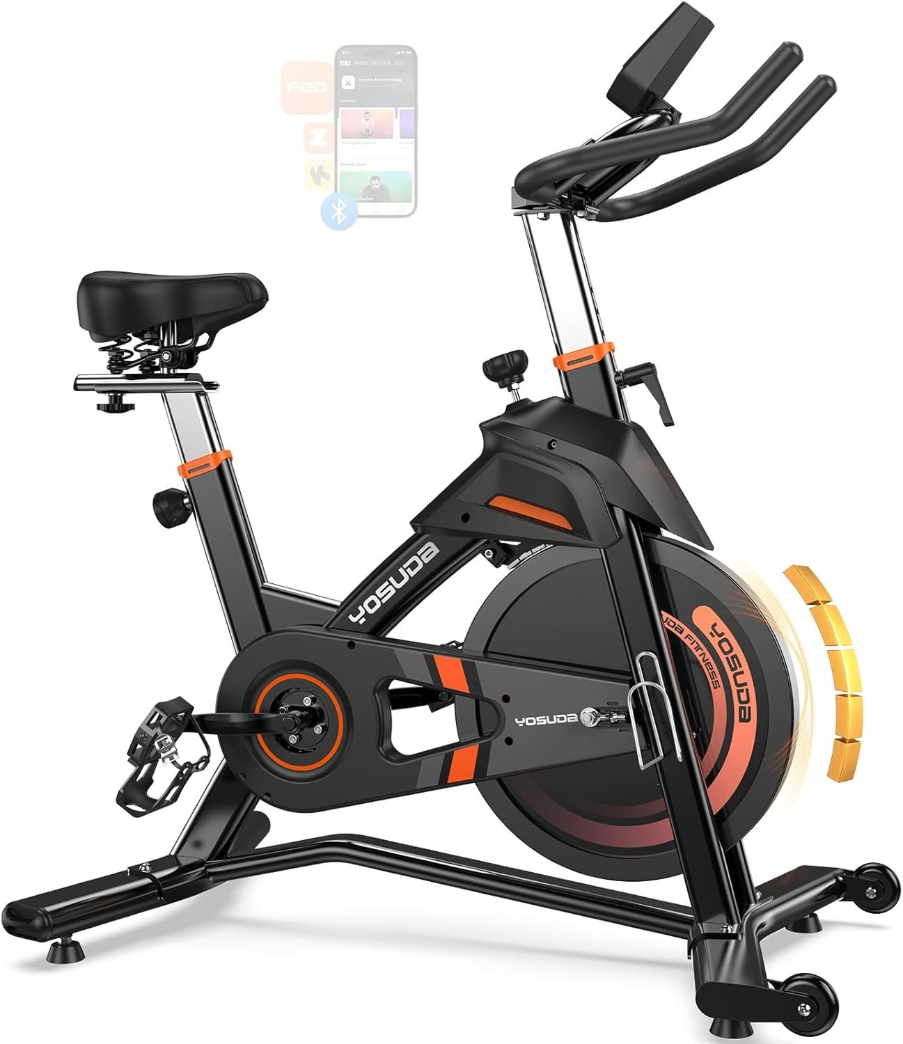 YOSUDA PRO Magnetic Exercise Bike 350 lbs Weight Capacity – Indoor Cycling Bike Stationary with Comfortable Seat Cushion, Silent Belt Drive