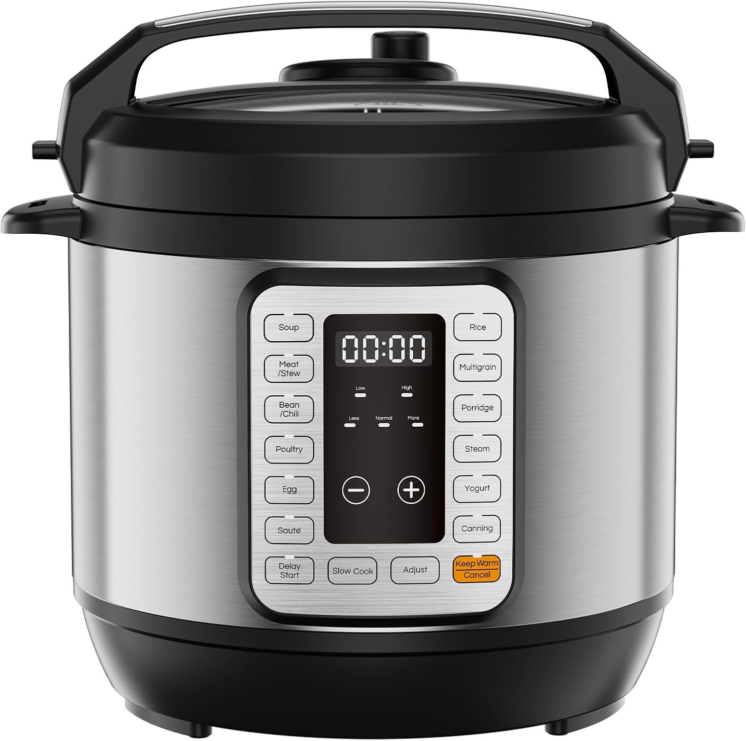 NEWBULIG 16-in-1 Electric Pressure Cooker, 6QT Multi Cooker with 12 Presets, Slow Cook Rice Steamer Sauté Soup Meat Stew Canning Yogurt Maker, Ceramic Inner Pot & Recipe Book Included, Silver