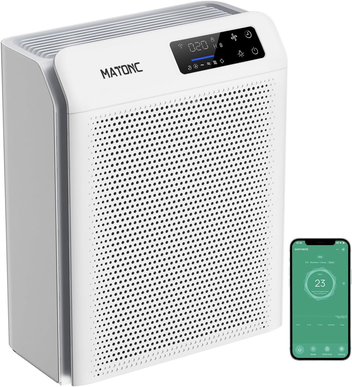 Air Purifiers for Home Large Room Cover Up to 3500 ft² with Smart WiFi APP Control,Powerful HEPA Air Purifier with AQI Display,Ultra-Quiet Sleep Mode,Auto Mode, Air Cleaner for Pet Hair Odors Pollen