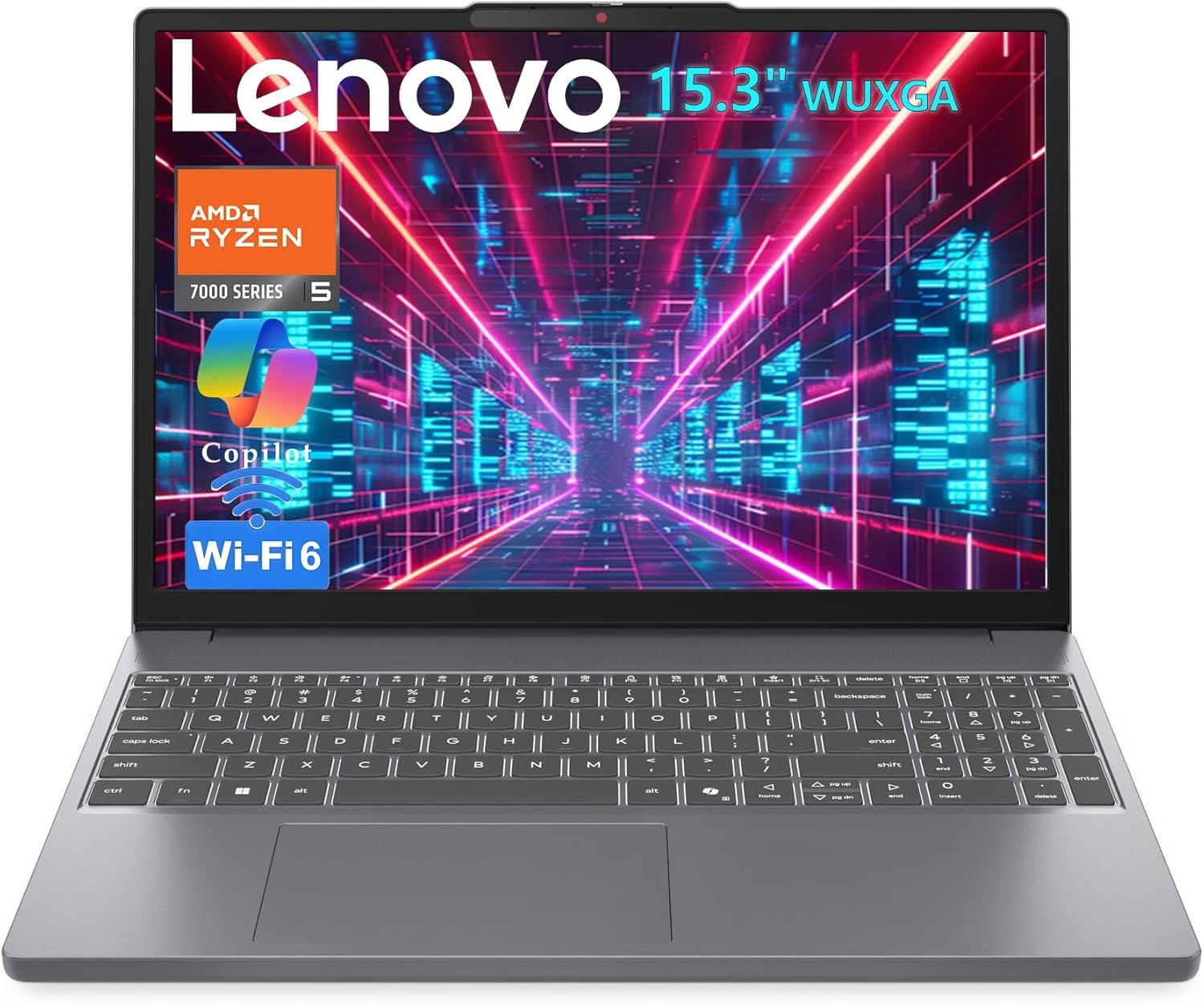 Lenovo 2026 Premium Bussiness Laptop, AMD 6-Core Ryzen 5 7535HS (Beat i7-1355U), 16GB DDR5, 512GB PCIe SSD, Radeon 660M Graphics, 15″ WUXGA IPS Display, Wi-Fi 6, Copilot AI, Windows 11