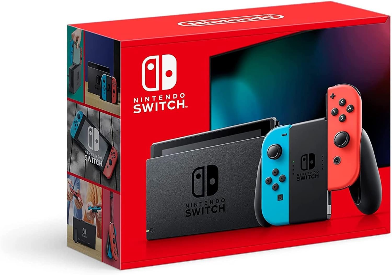 Nintendo Switch with Neon Blue and Neon Red Joy-Con – Handheld Gaming Console
