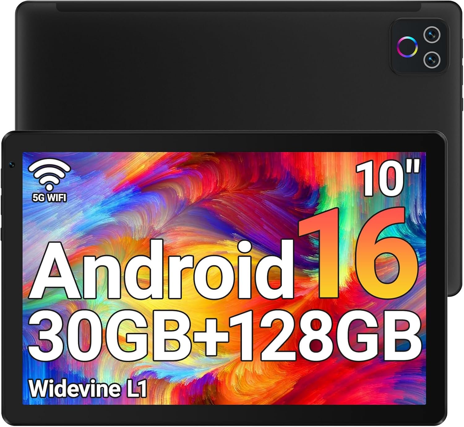 URAO Tablet,10.1″ Android Tablet with Octa-core Processor 30GB RAM 128GB ROM HD IPS Touchscreen 8H Battery, Wi-Fi 6, BT 5.4, Dual Camera, Android 16 Tablets 2026
