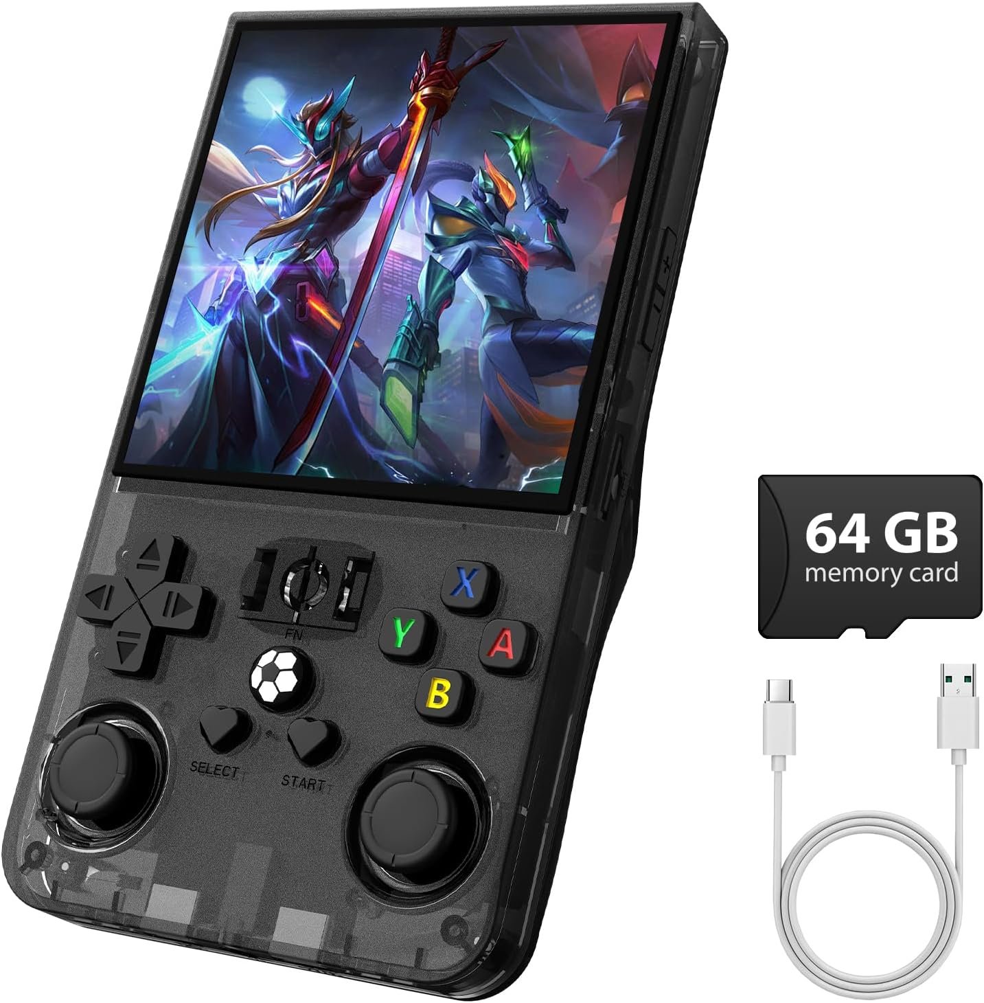 R36MAX Retro Gaming Console, Retro Handheld Games Console with 64GB TF Card, Portable Hand Held Open Source Linux System, 4.0 inch IPS HD Screen Video Game Consoles, 4000mAh Battery