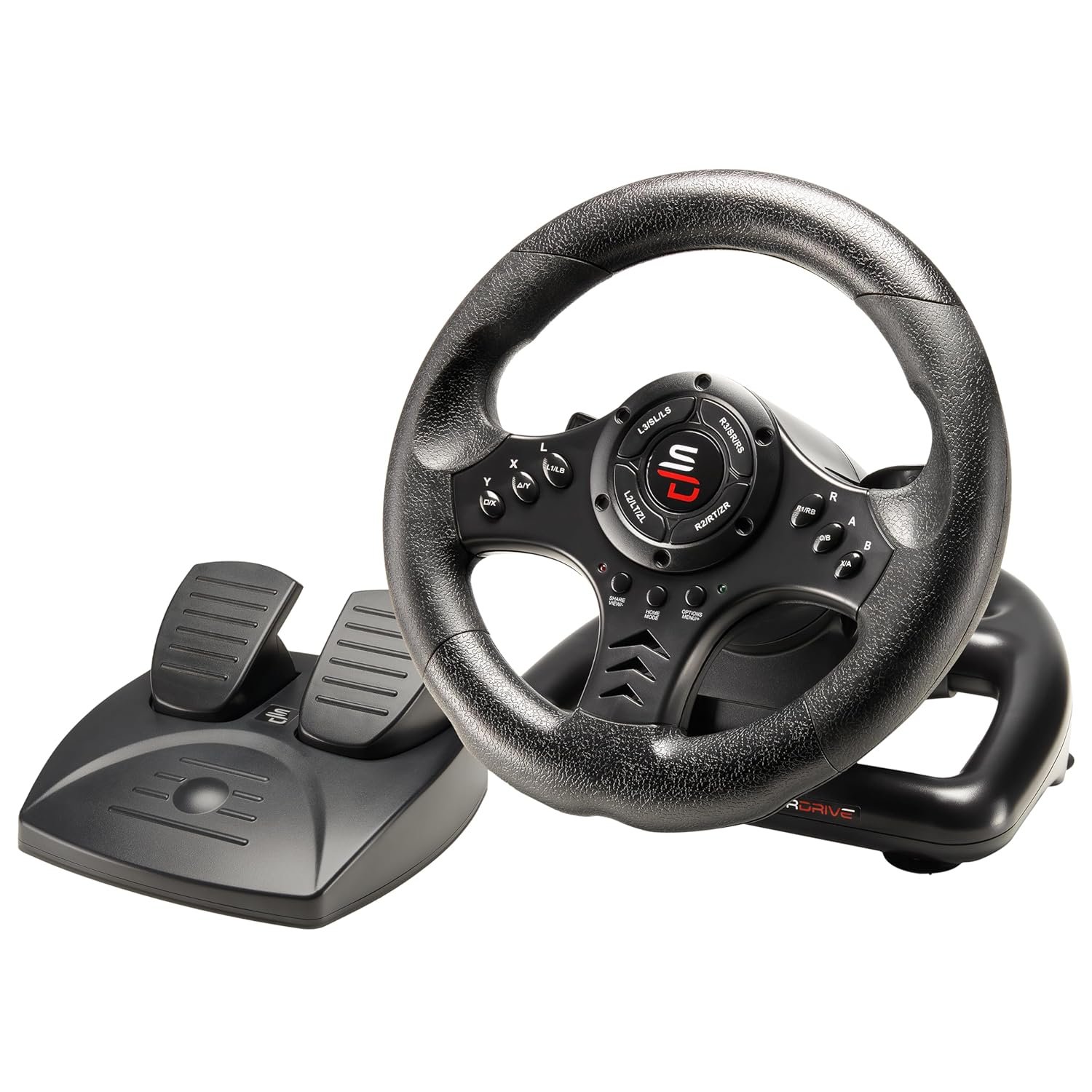 Subsonic Superdrive – SV450 Racing steering wheel with pedal and paddle shifters for Xbox Serie X/S, Switch, PS4, Xbox One, PC (programmable for all games)