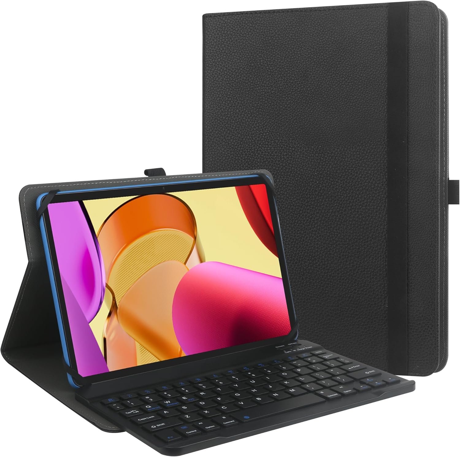 9″,9.7″,10.1″,10.5″,10.9″,11″ Tablet Universal Case with Keyboard, Case with Removable Wireless Bluetooth Keyboard & Pen Holder for iPad, Galaxy and Other 9-11 inch Tablet