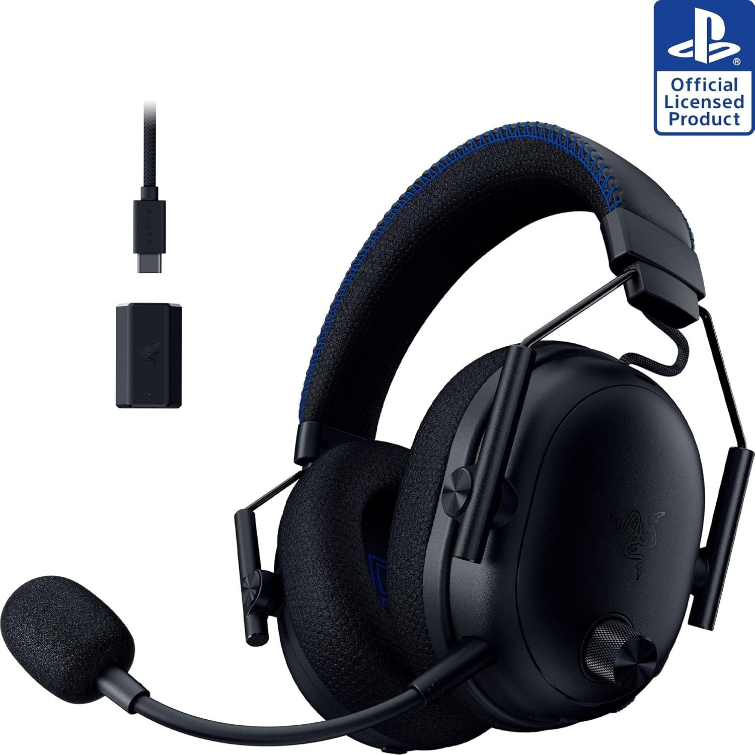 Razer BlackShark V3 Pro Wireless ANC Gaming Headset for PS5: Full Band Mic – 50mm Drivers – 2.4 GHz, Bluetooth, 3.5mm – Works with PC, Mac, Nintendo Switch, Smartphone – Long Battery Life – Black