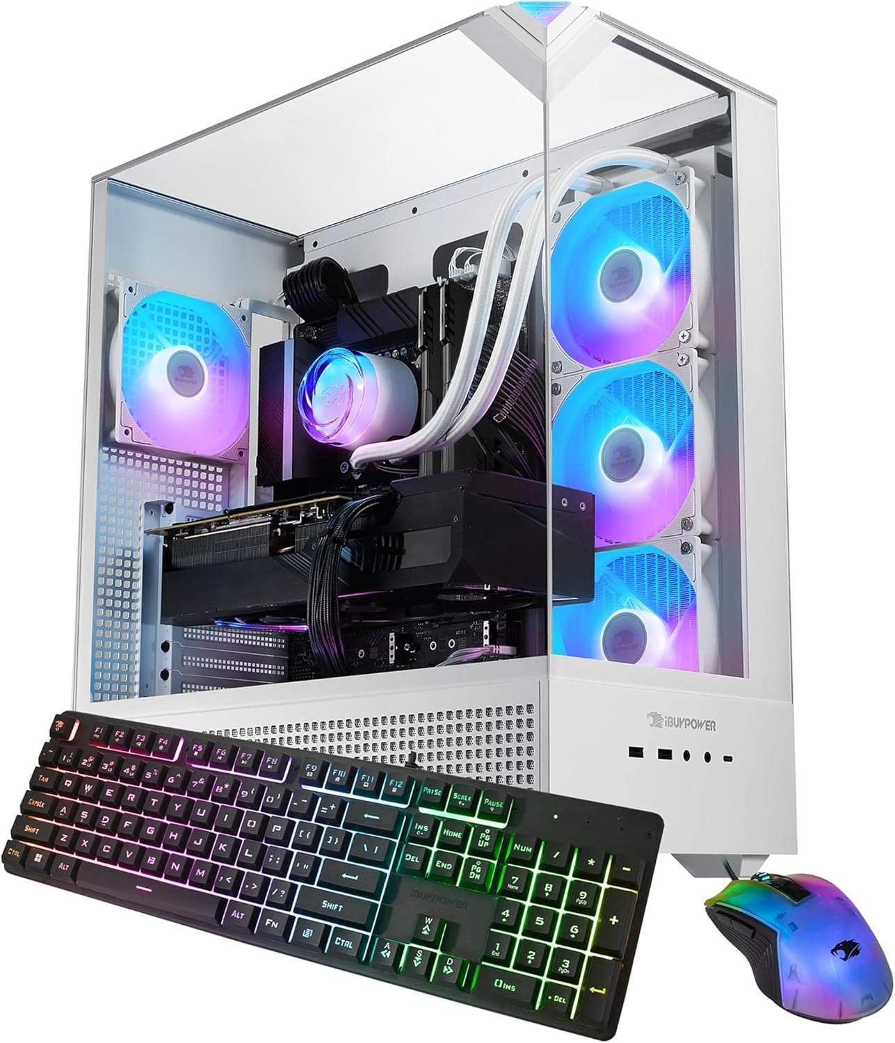 iBUYPOWER Element Gaming PC Desktop Computer AMD Ryzen 9 7900X CPU, NVIDIA GeForce RTX 5070 12GB GPU, 32GB DDR5 RGB 5200MHz RAM, 1TB NVMe SSD, Windows 11 Home, Gamer Keyboard and Mouse – EWA9N5702