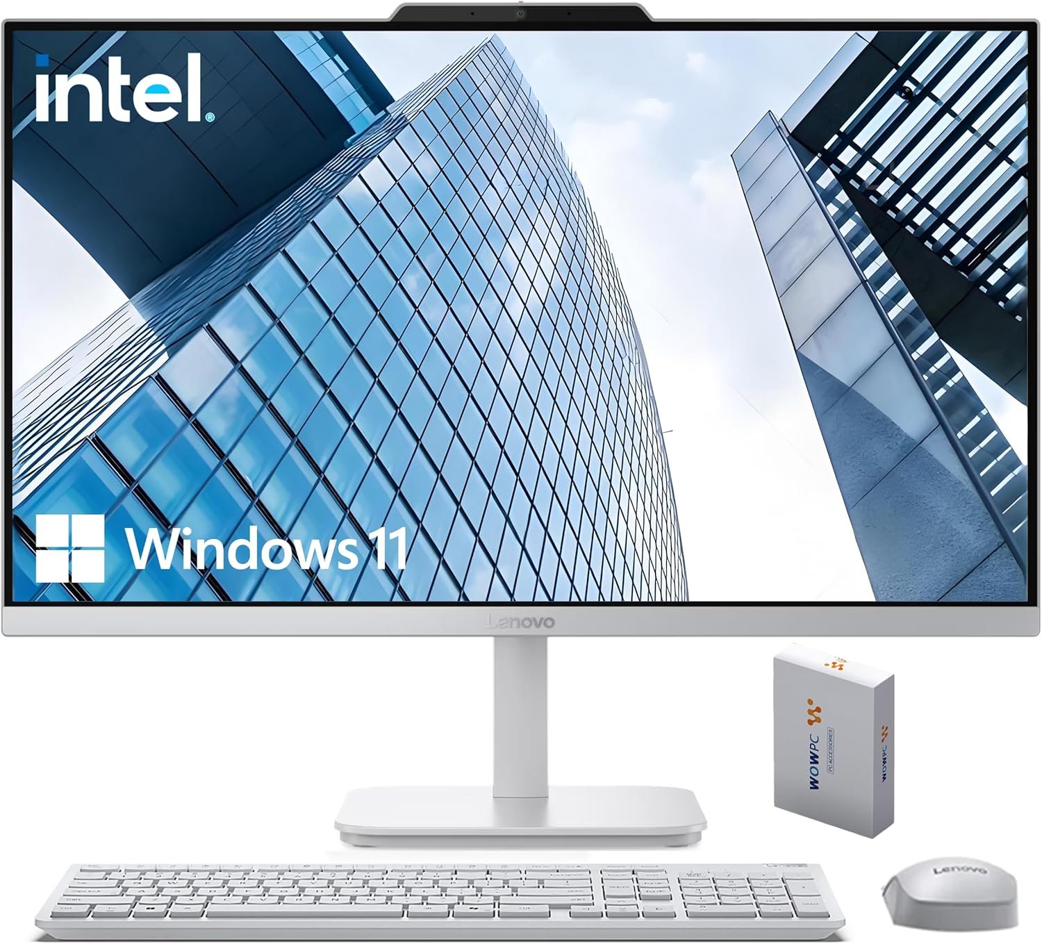 Lenovo 24″ FHD All-in-One Desktop Computer for Home & Office, Intel Processor, 32GB RAM, 512GB PCIe + 500GB External, HDMI, Bluetooth 5.2, Business AIO, Vent-Hear, Wireless KB & Mouse, Windows 11 Pro