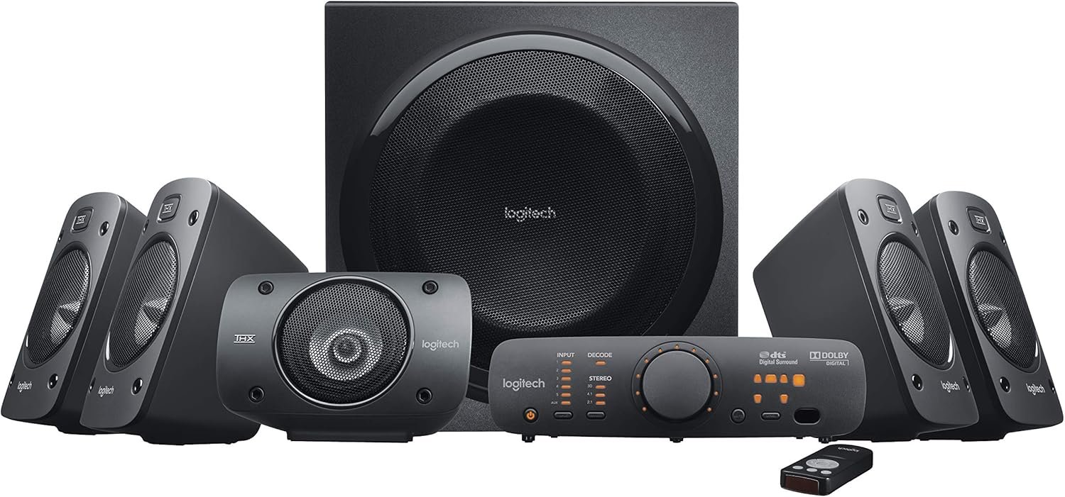 Logitech Z906 5.1 Surround Sound Speaker System – THX, Dolby Digital and DTS Digital (Renewed)