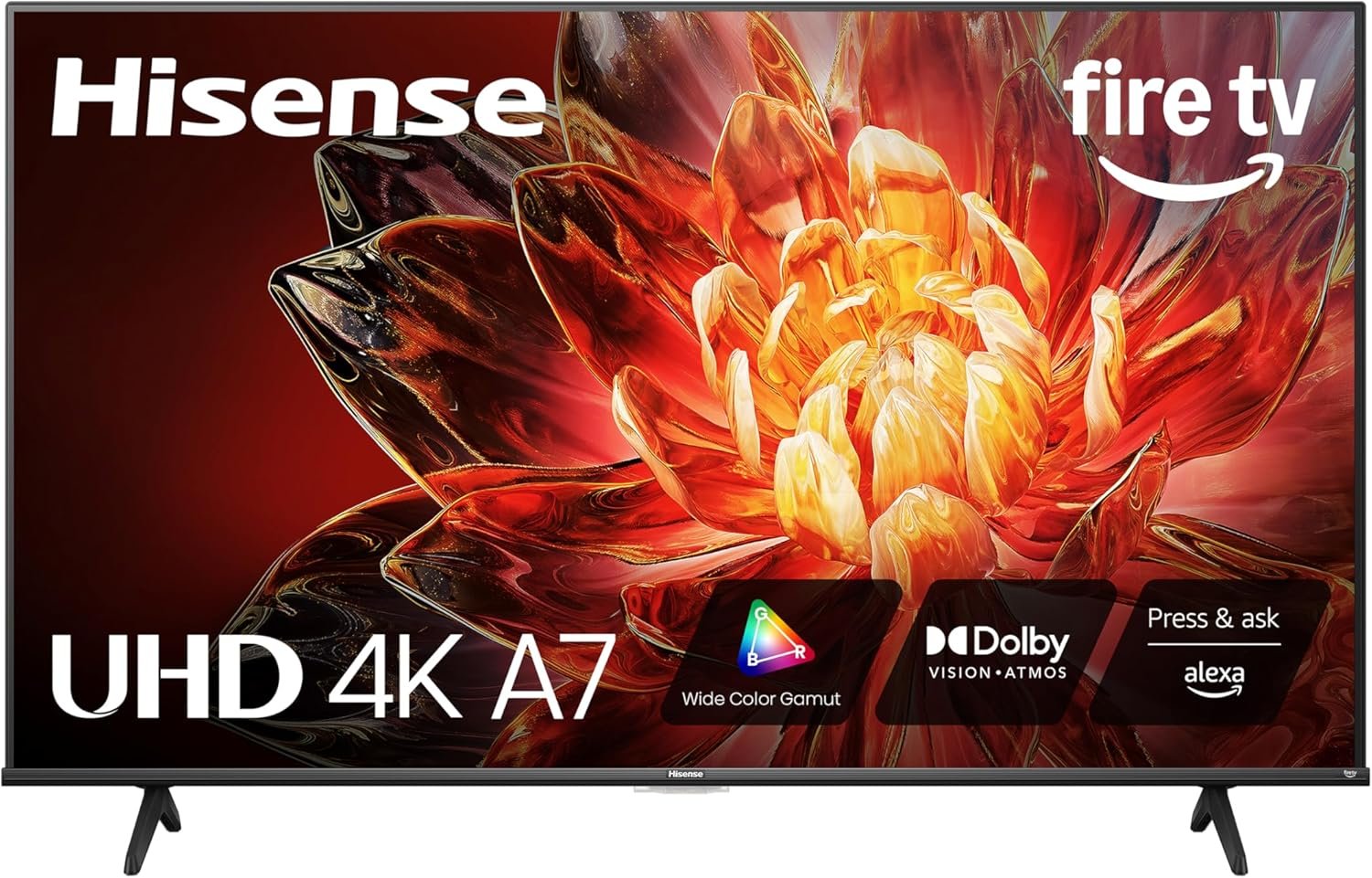 Hisense 50″ Class A7 Series (50A7NF) 4K UHD Smart Fire TV, Voice Remote with Alexa, Wide Color Gamut, HDR10+, Dolby Vision, Dolby Atmos, Game Mode, ALLM, Stream Live TV Without Cable