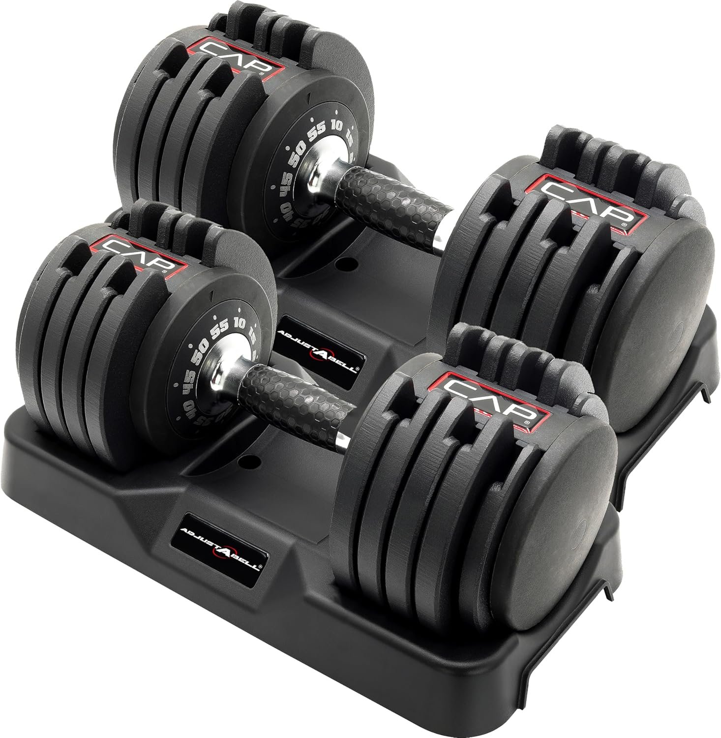 CAP ADJUSTABELL Adjustable Dumbbell Weights – Singles & Pairs | 12.5 lb, 25 lb & 55 lb | Multiple Handle Options