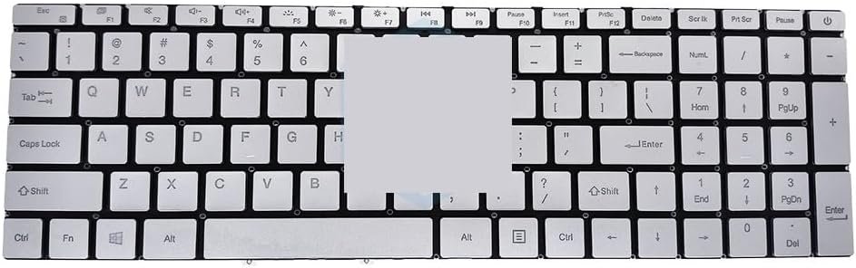 Laptop Parts US Backlight Keyboard for Hometech for Alfa 150P for Teclast F15 Plus TB06 for Feedme S17 English Keyboards Backlit(US Silver)